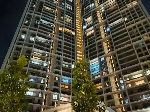 High-rise apartment living hall with clear views of the park enhanced by sputtered solar window film