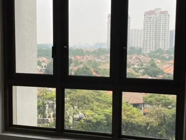 High-performance UV and heat rejection window film package applied to high-rise window panels